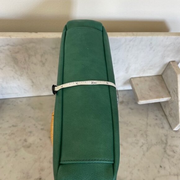 ANTHROPOLOGIE Marianne Green Tote Bag Wicker Handle - Picture 15 of 16